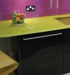 Worktop - splash coloured glass 